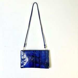 TJW by MERVYN'S Vintage Blue Crossbody Bag Snakeskin Classic Y2K Retro NWOT
